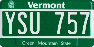 VT license plate YSU757