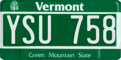 VT license plate YSU758