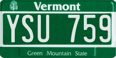 VT license plate YSU759