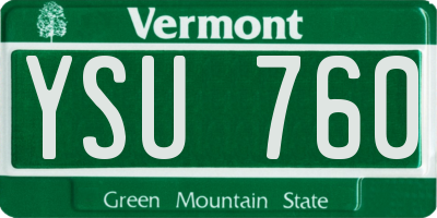 VT license plate YSU760