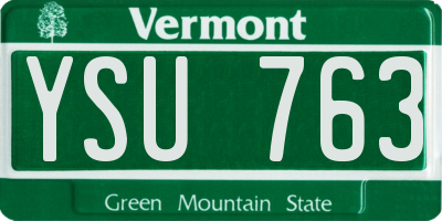 VT license plate YSU763