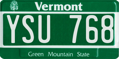 VT license plate YSU768