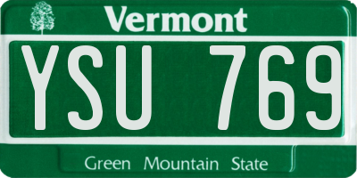 VT license plate YSU769
