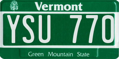 VT license plate YSU770