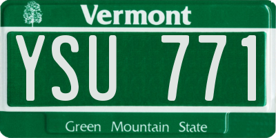 VT license plate YSU771
