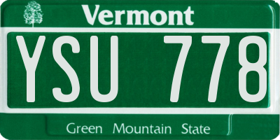 VT license plate YSU778
