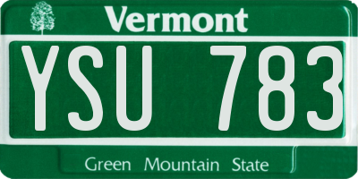 VT license plate YSU783