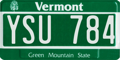 VT license plate YSU784