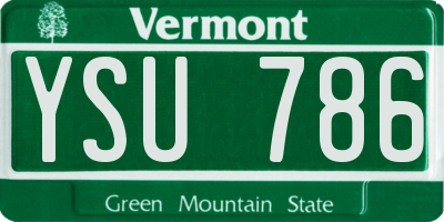 VT license plate YSU786