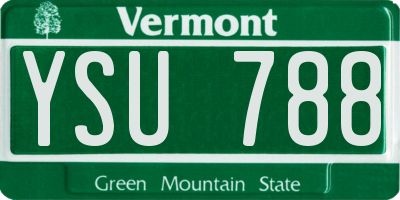 VT license plate YSU788