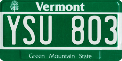 VT license plate YSU803
