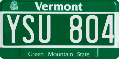 VT license plate YSU804
