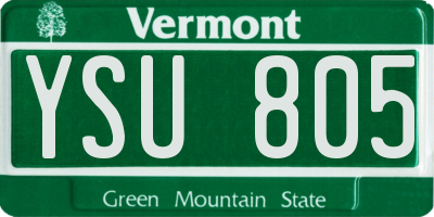 VT license plate YSU805