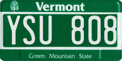 VT license plate YSU808