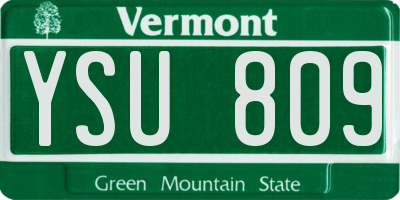 VT license plate YSU809
