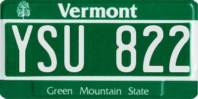 VT license plate YSU822