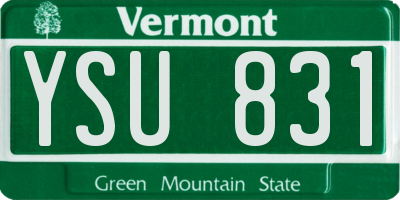 VT license plate YSU831