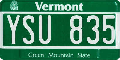 VT license plate YSU835