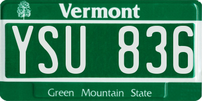 VT license plate YSU836