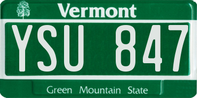 VT license plate YSU847
