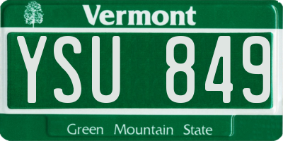 VT license plate YSU849