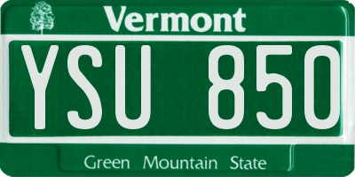 VT license plate YSU850