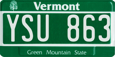 VT license plate YSU863