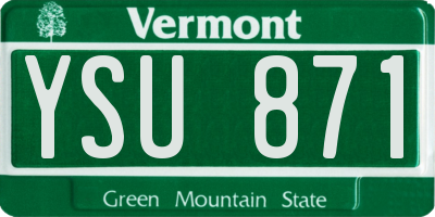 VT license plate YSU871