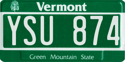 VT license plate YSU874