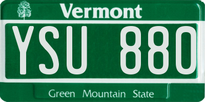 VT license plate YSU880