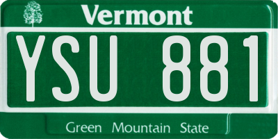 VT license plate YSU881