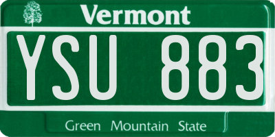 VT license plate YSU883