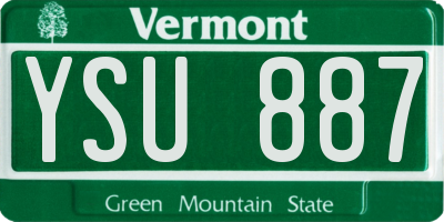VT license plate YSU887