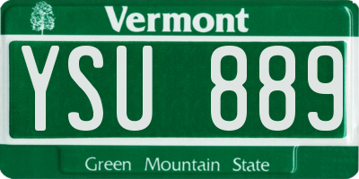 VT license plate YSU889