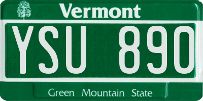 VT license plate YSU890