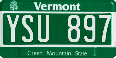 VT license plate YSU897