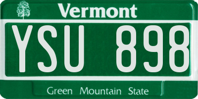 VT license plate YSU898