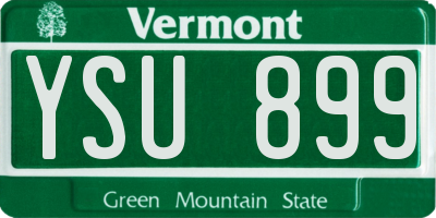 VT license plate YSU899