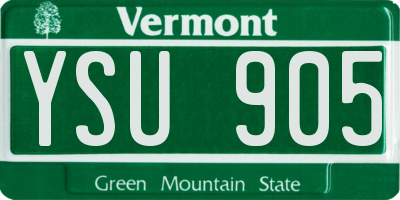 VT license plate YSU905