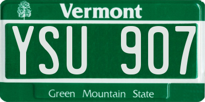 VT license plate YSU907