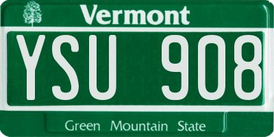 VT license plate YSU908