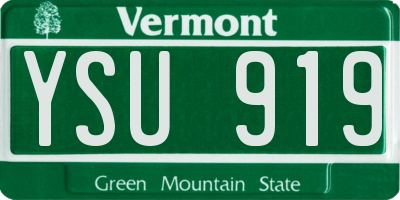 VT license plate YSU919