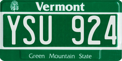 VT license plate YSU924