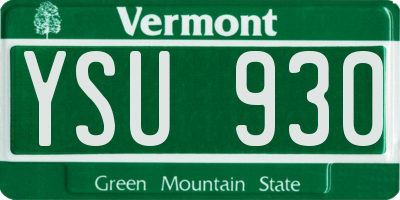 VT license plate YSU930