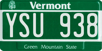VT license plate YSU938