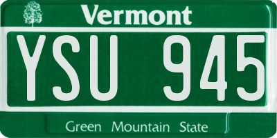 VT license plate YSU945