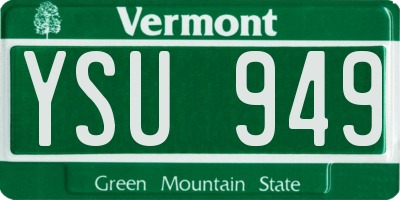 VT license plate YSU949