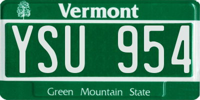 VT license plate YSU954
