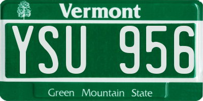 VT license plate YSU956