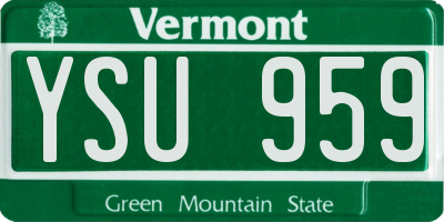 VT license plate YSU959